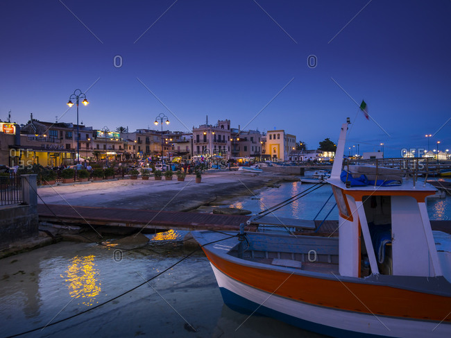 Harbour in the evening, Sicily
