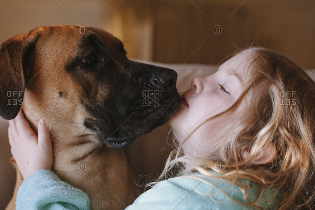 Girl makes sale out with dog