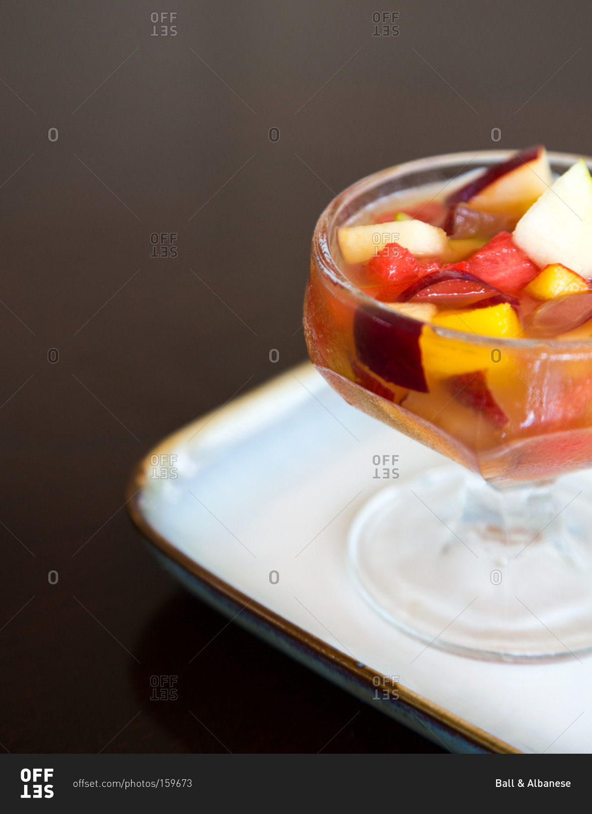 Fruit compote in dessert glass