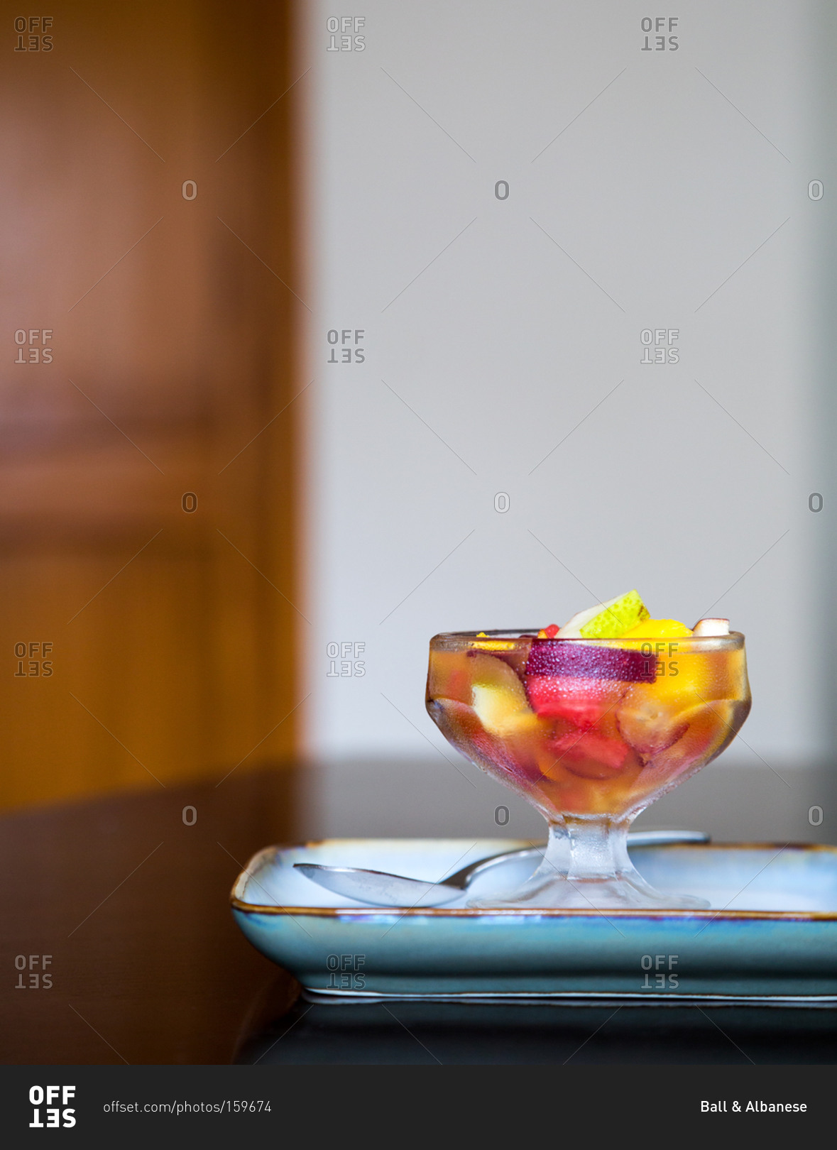 Fruit compote in dessert cup
