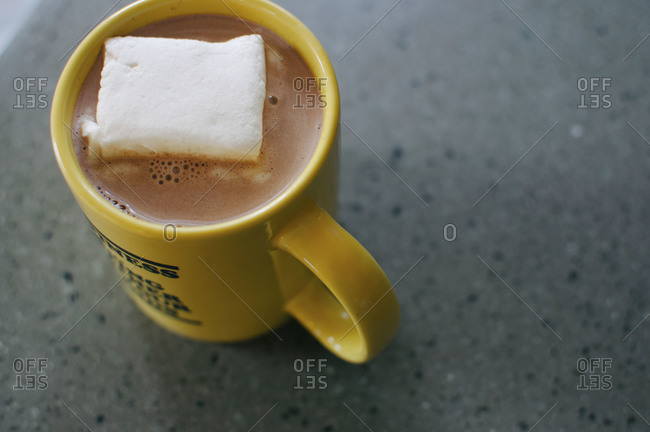 Marshmallow melting in hot cocoa