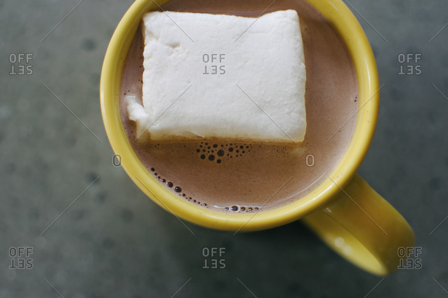 Marshmallow melting in hot chocolate