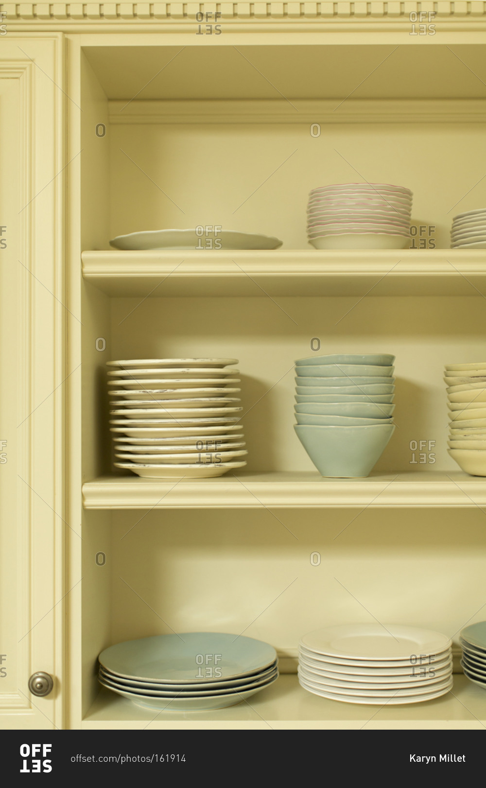 Dishes in a cupboard
