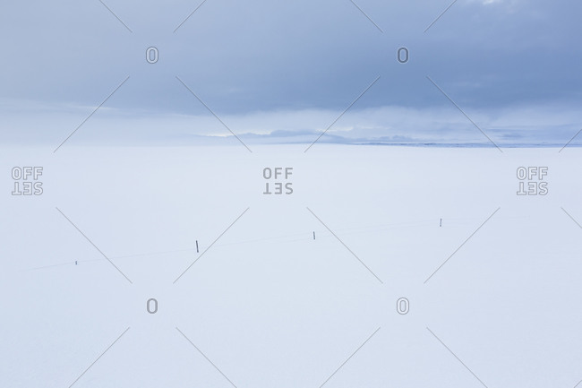 Desolate snowy Icelandic field