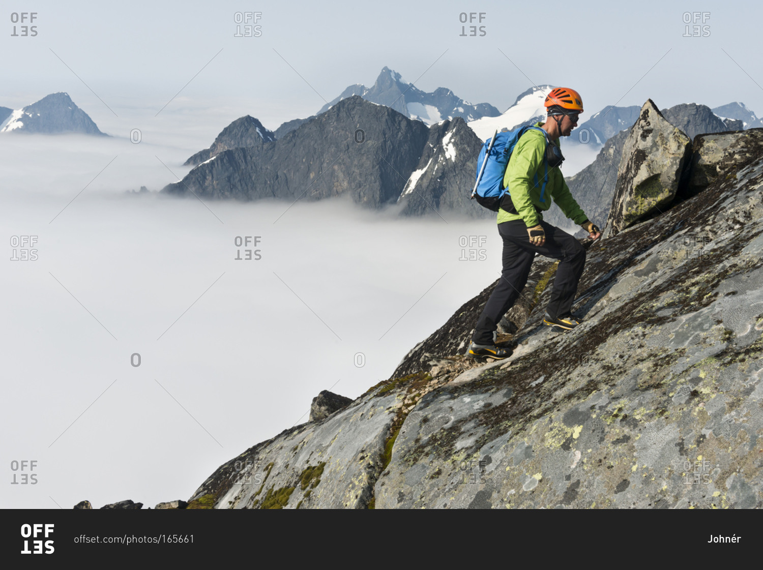 Man mountain climbing