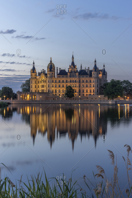 Schwerin Castle at dawn, Schwerin