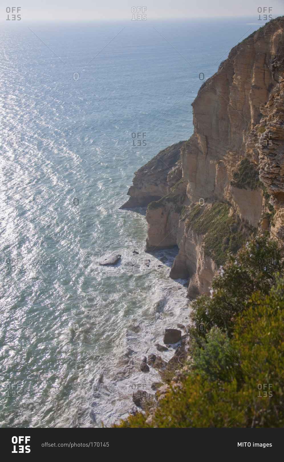 View of cliff near Atlantic ocean