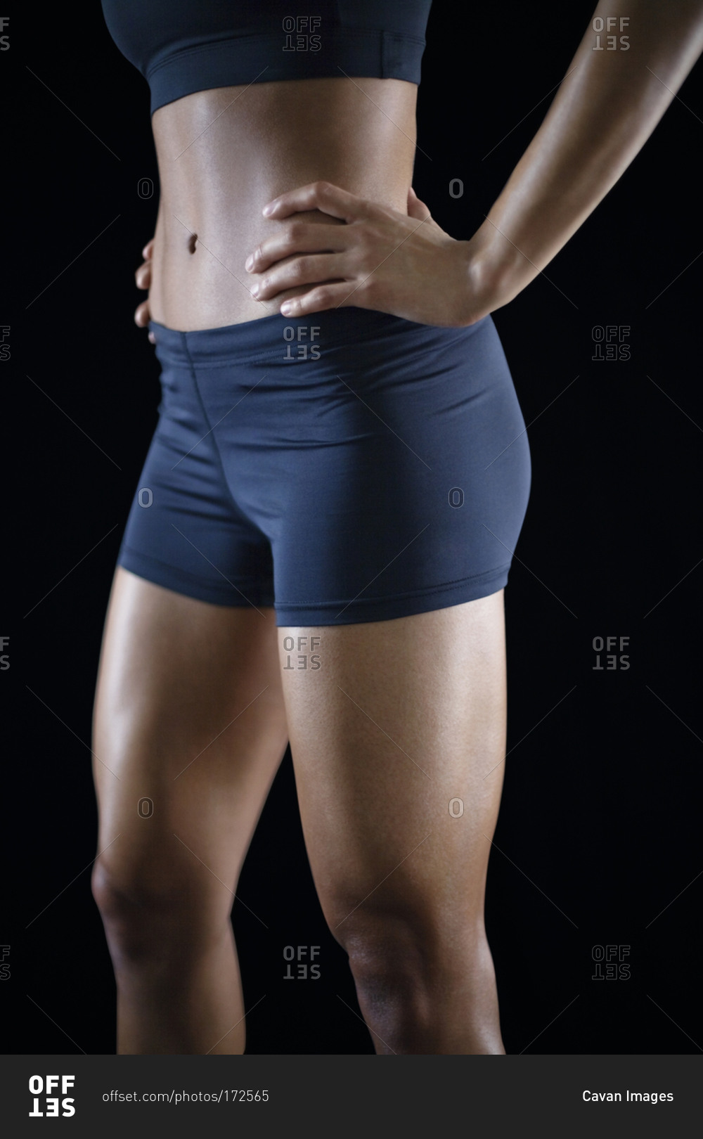 Athletic woman in underwear