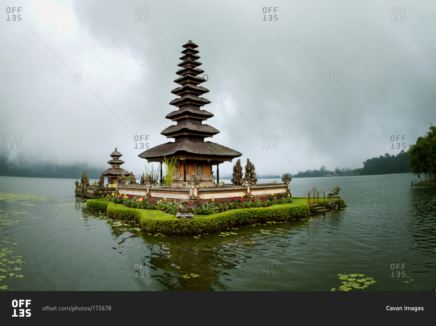 Floating Temple On Lake Bratan Bedugul Bali Stock Photo Offset