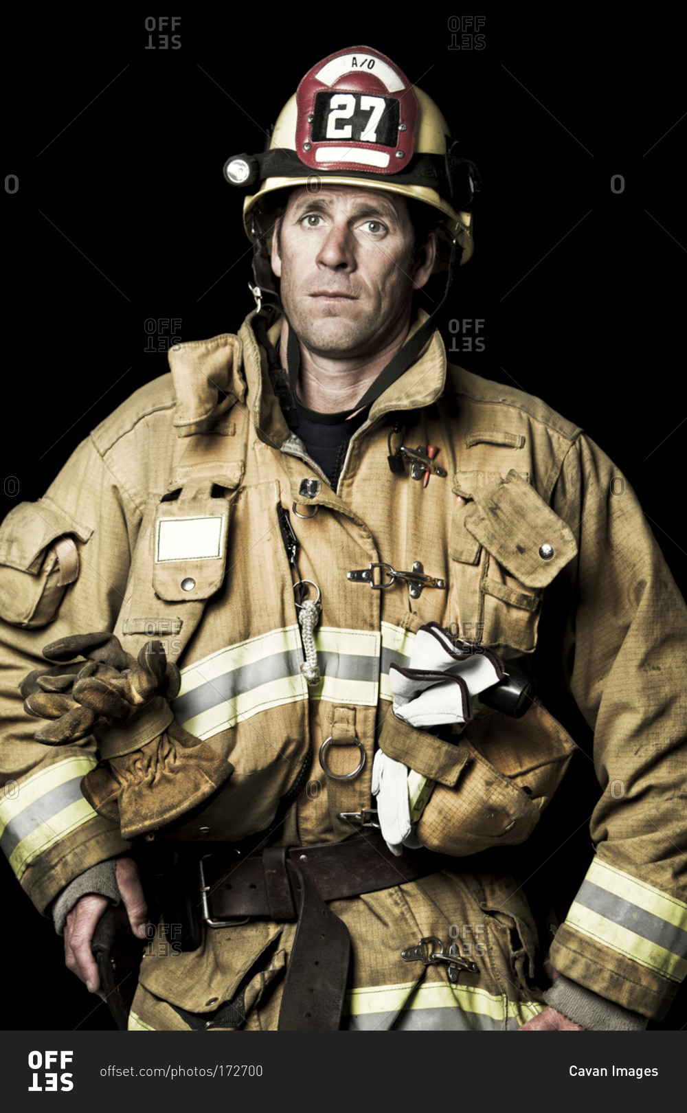 A portrait of a fireman