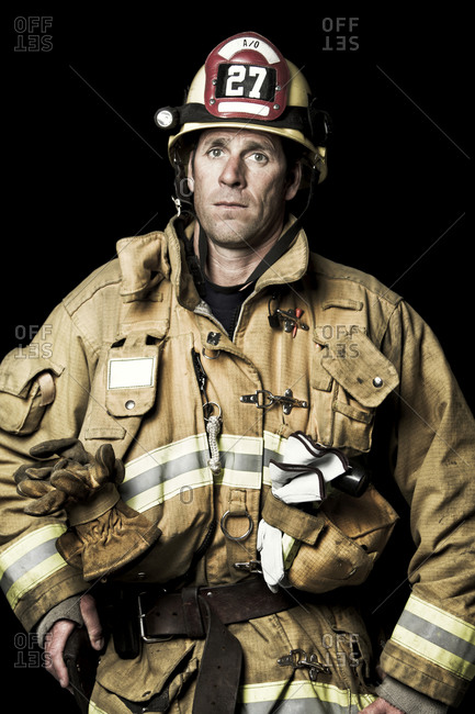 A portrait of a fireman