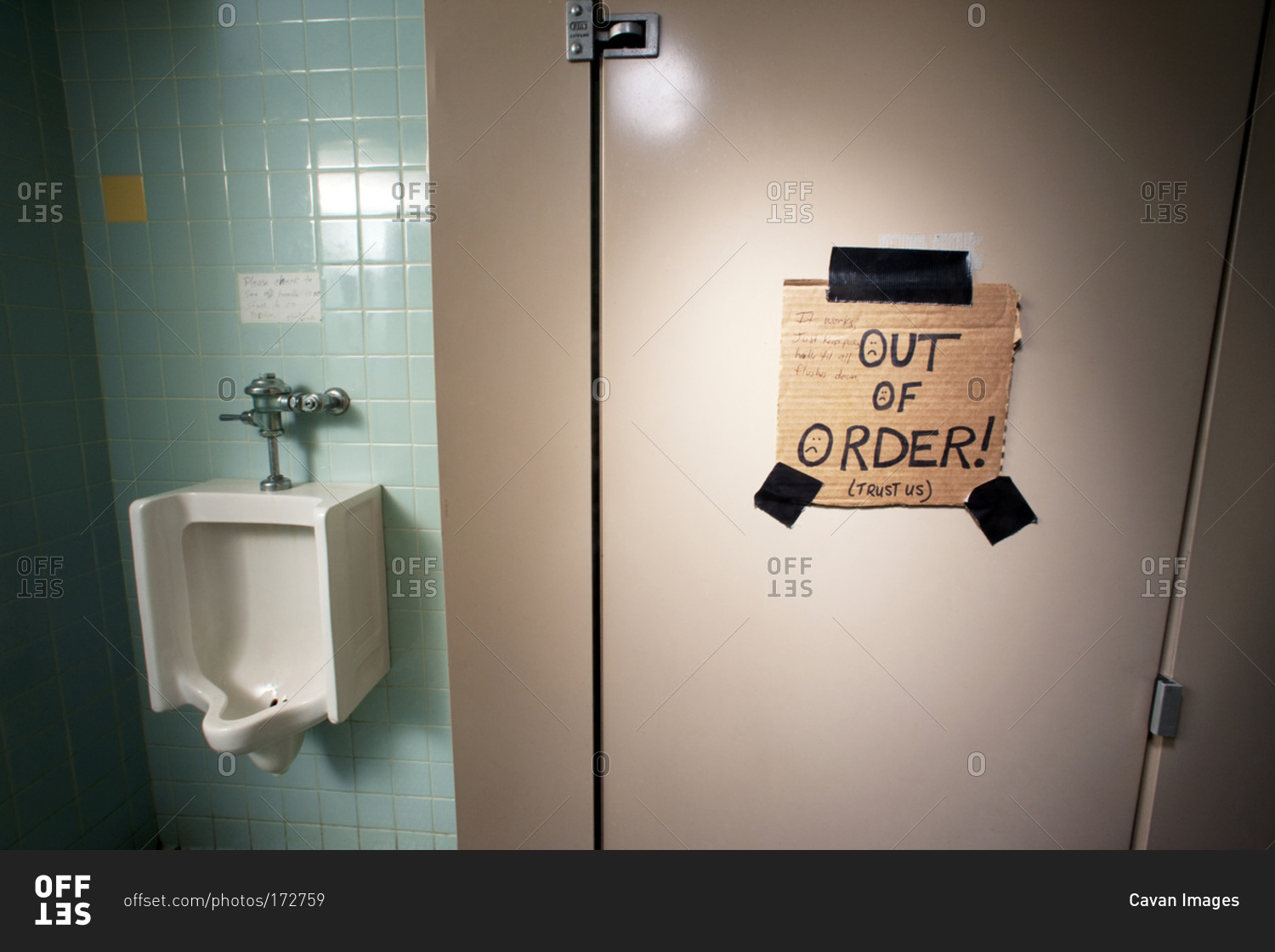 An Out Of Order Bathroom Stall Stock Photo OFFSET