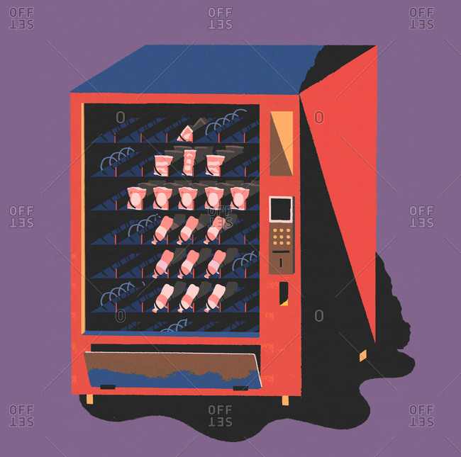 Snack machine with snacks that forming an arrow