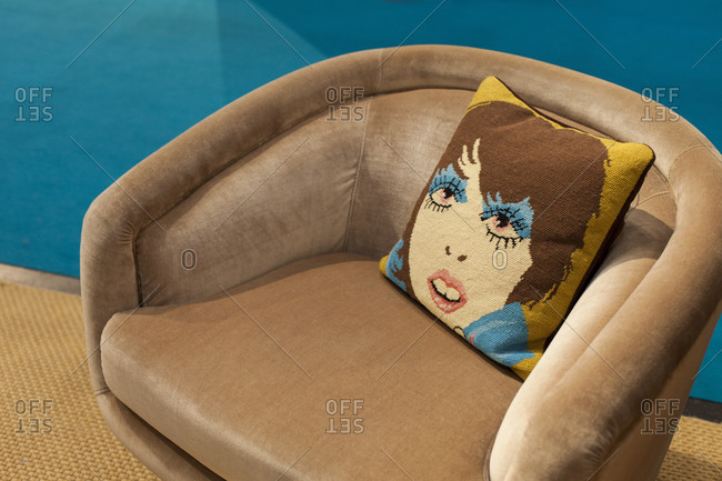 Retro armchair with a cushion