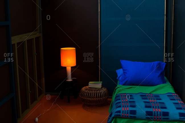 Minimalist bedroom with bold design