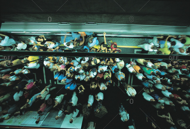 Crowded subway in Brazil