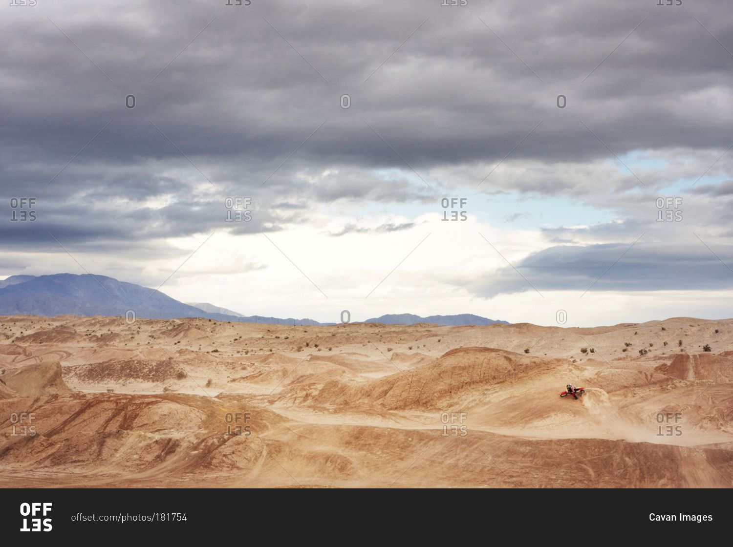 Dirt biker on a desert track