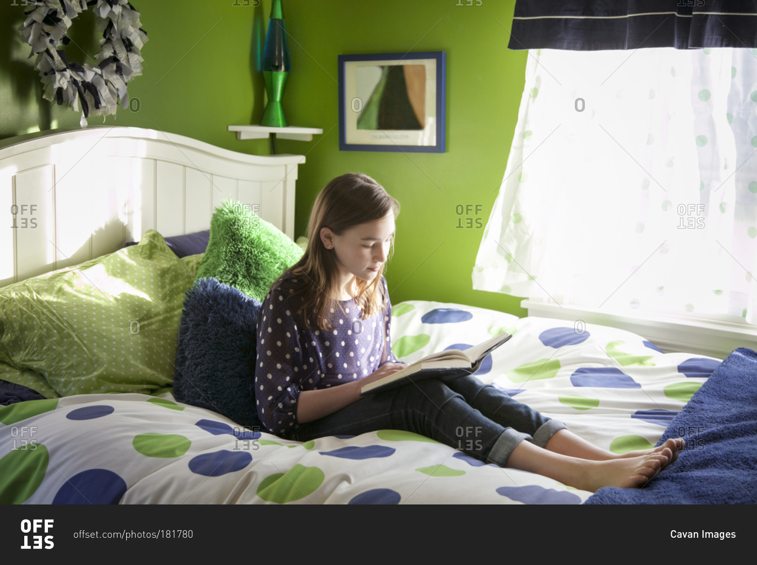 teen girl reading a book