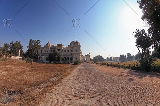 A brick road leading to the Sadiq Garh Palace in Bahawalpur, Pakistan