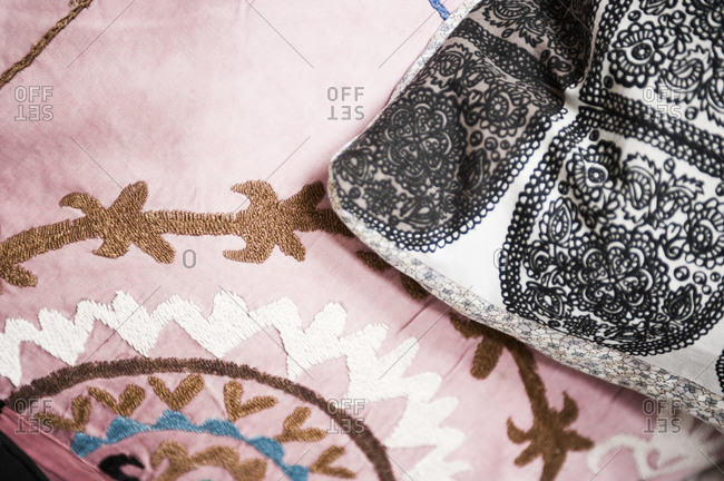 Embroidered and patterned blankets