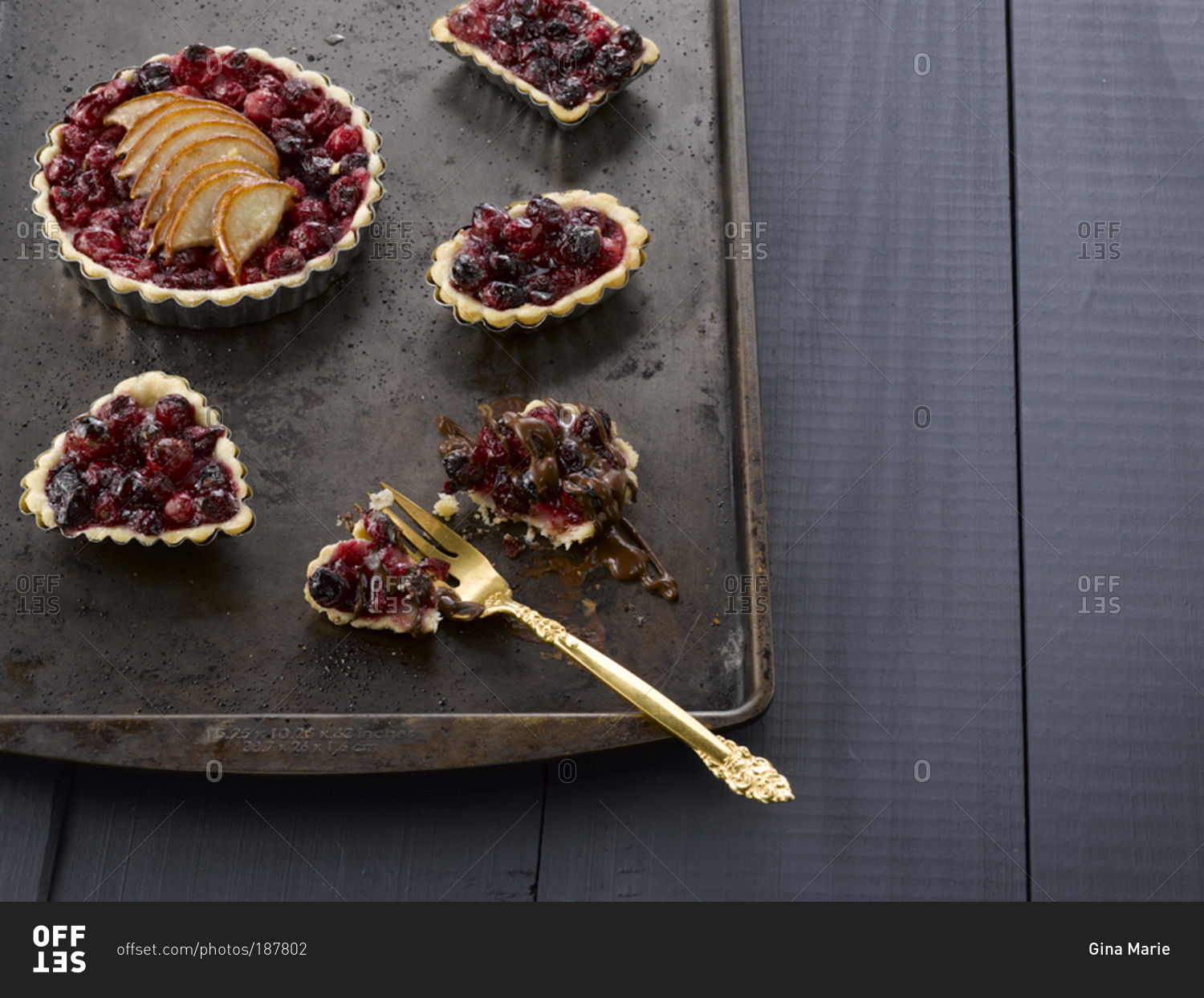 A variety of mini tarts stock photo - OFFSET