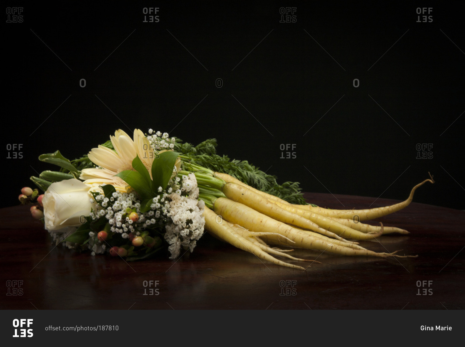 Parsnip and a bouquet of flowers