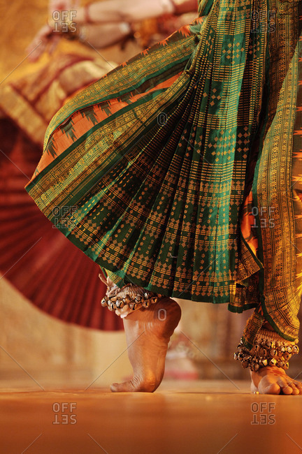 Leg of a Bharatanatyam dancer stock photo - OFFSET