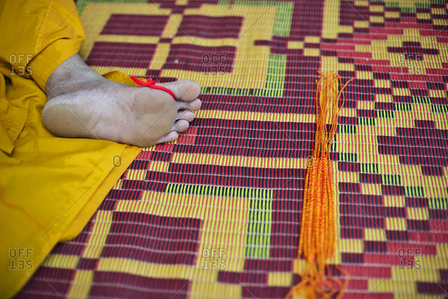 Foot of a Buddhist monk