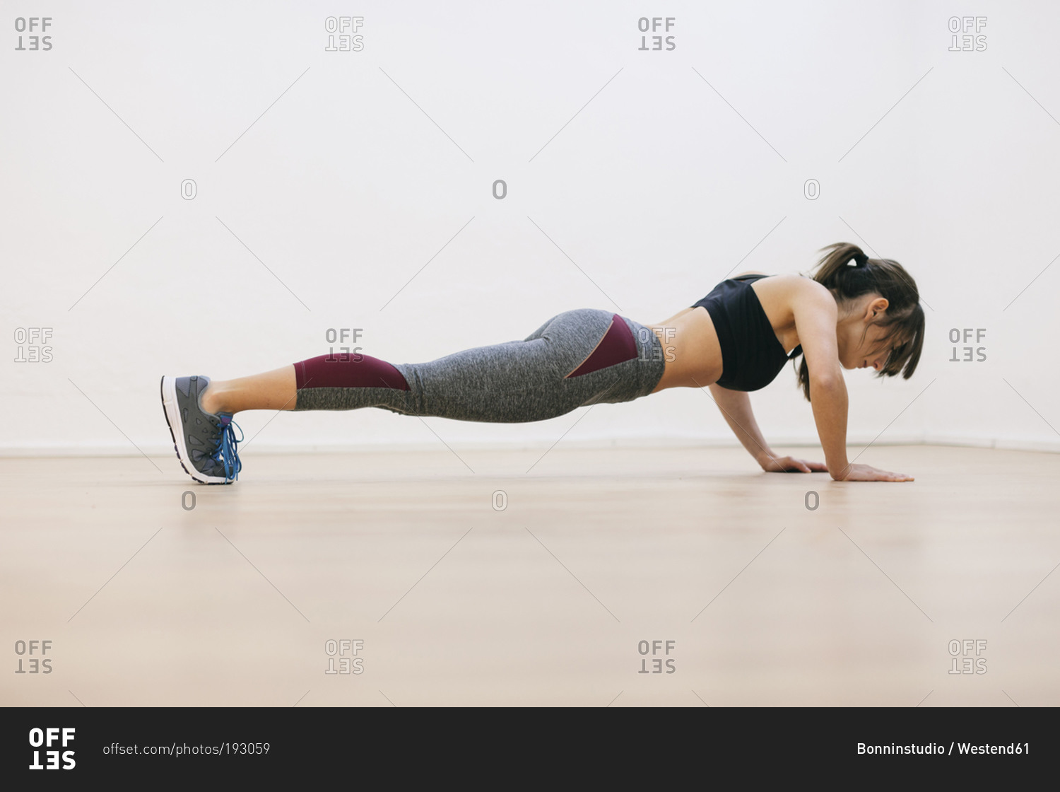 Young woman doing fitness workout