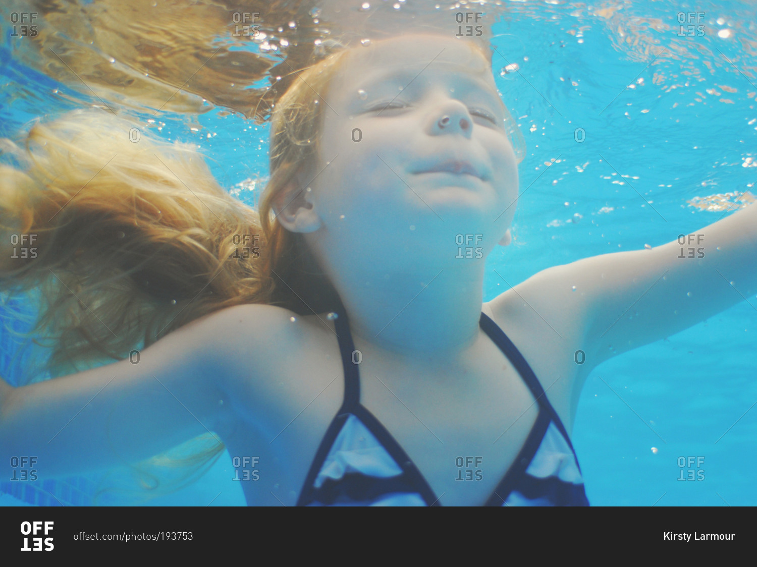 A Girl Holds Her Breath Under Water Stock Photo Offset