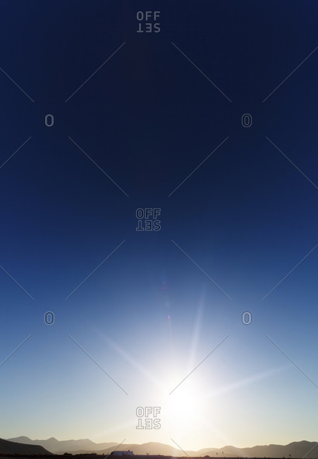 Glaring sun at Fuerteventura, Canary Islands, Spain