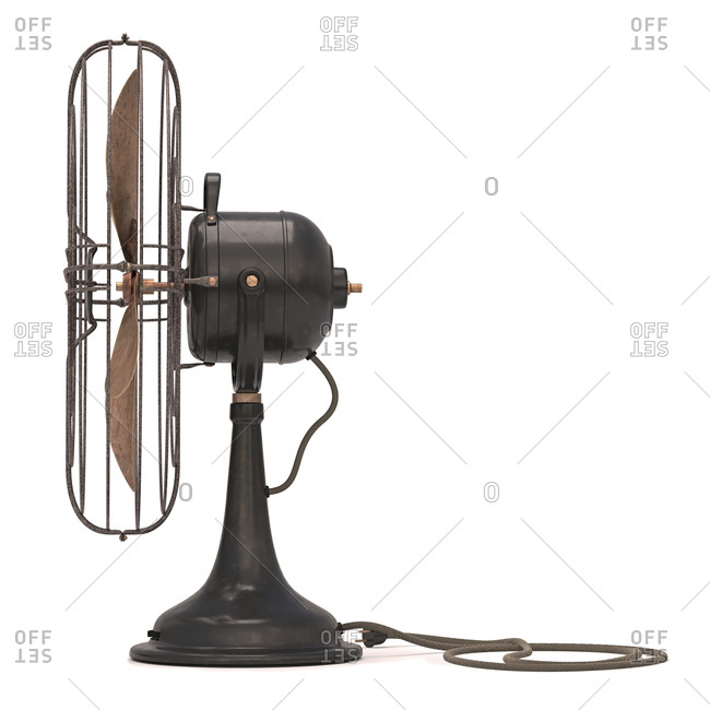 Antique fan on white background