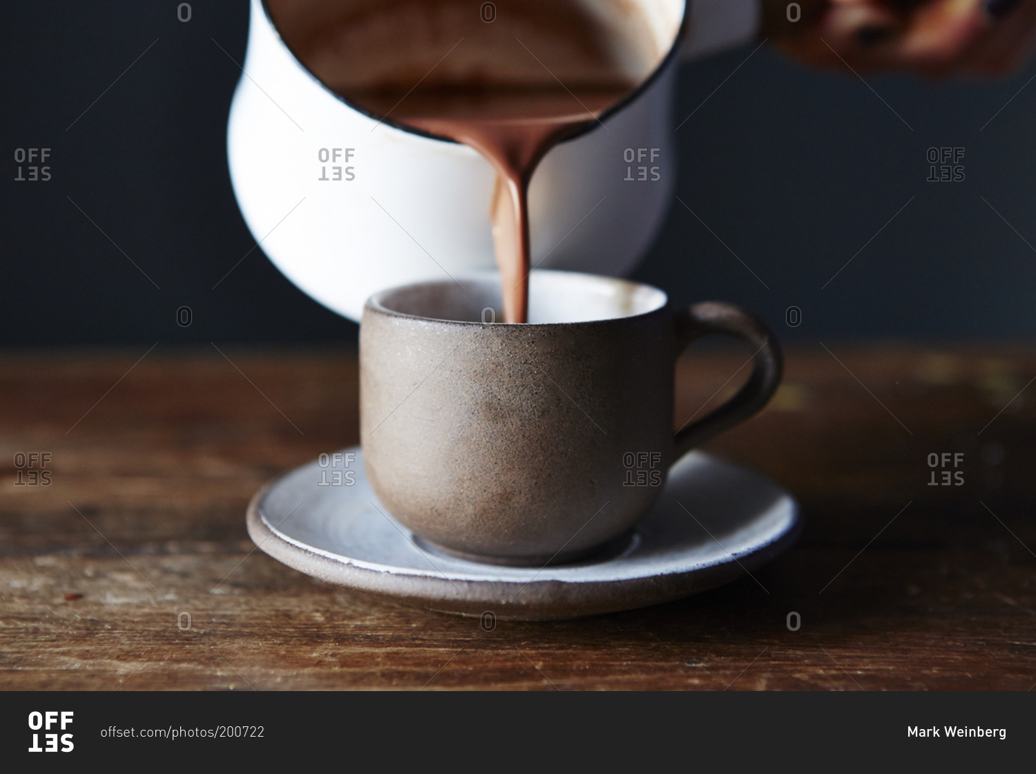 Pouring Hot Chocolate Thermos Mug On Stock Photo 96747136