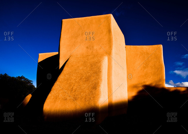 Exterior of San Francisco de Asis Church in Ranchos de Taos, New Mexico, USA