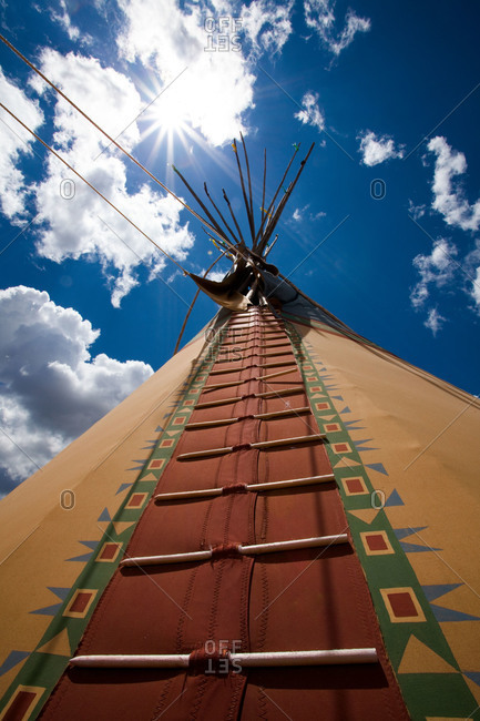 Low angle view og a tepee in New Mexico, USA