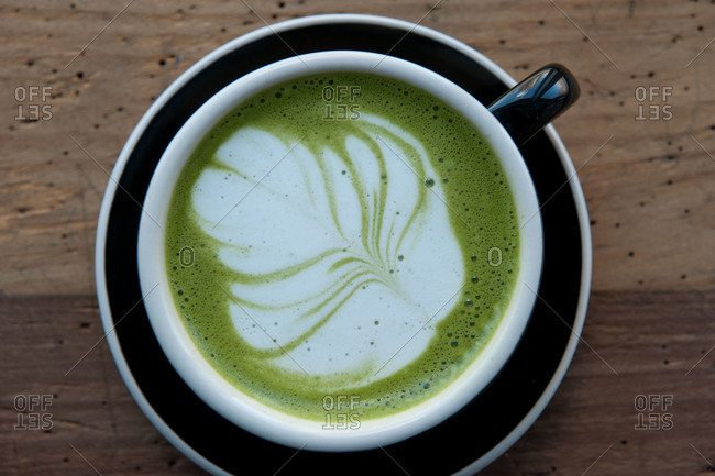 matcha green tea cup stock photos - OFFSET