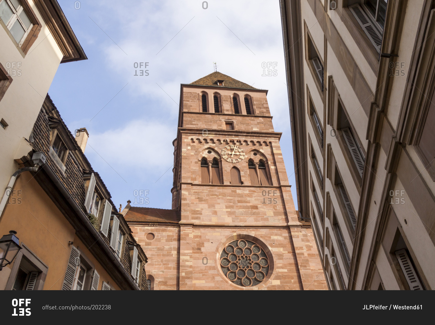 France, Strasbourg, view to Thomas Church from below