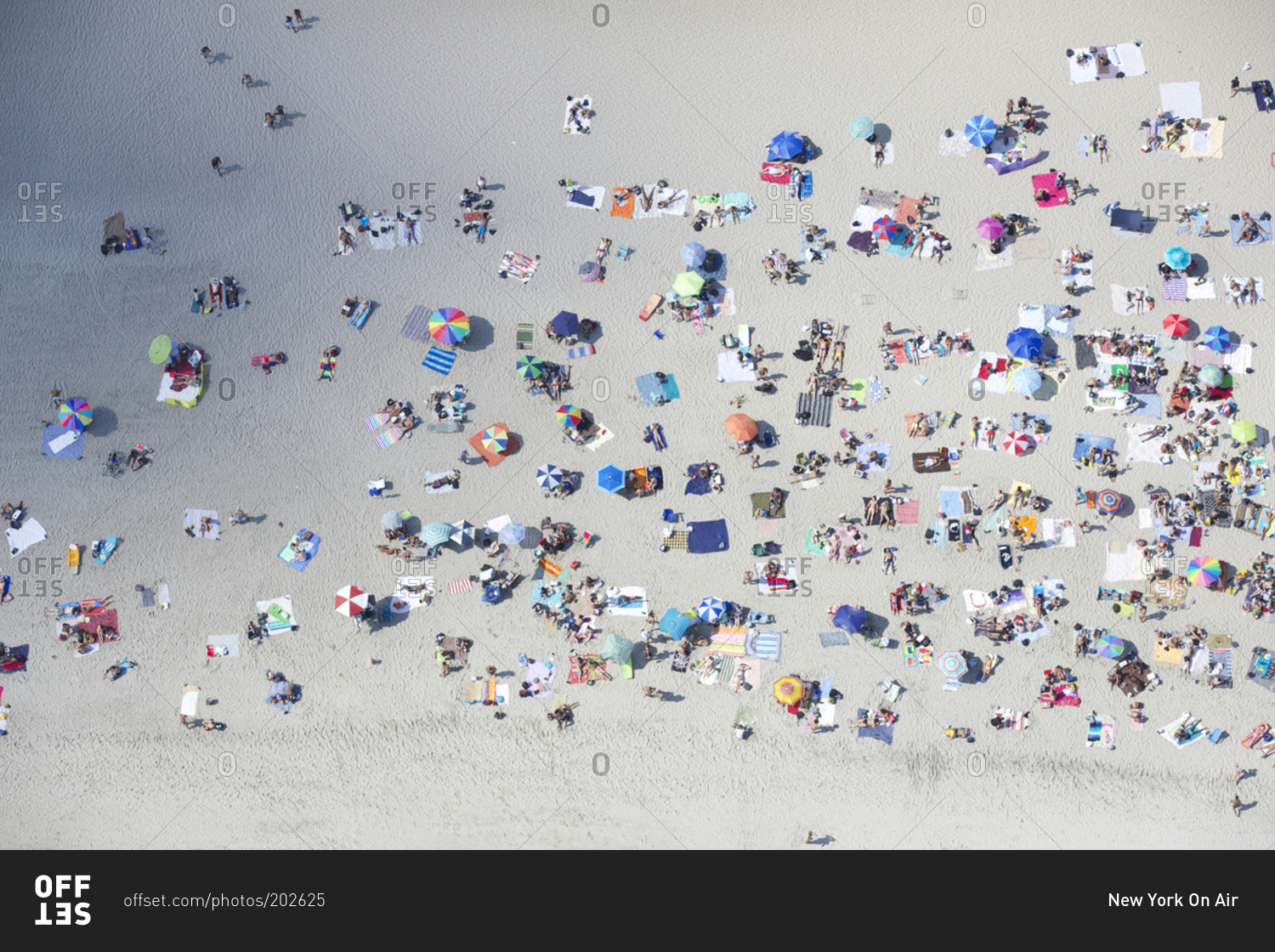 Crowded beach in Coney Island, Brooklyn, NYC