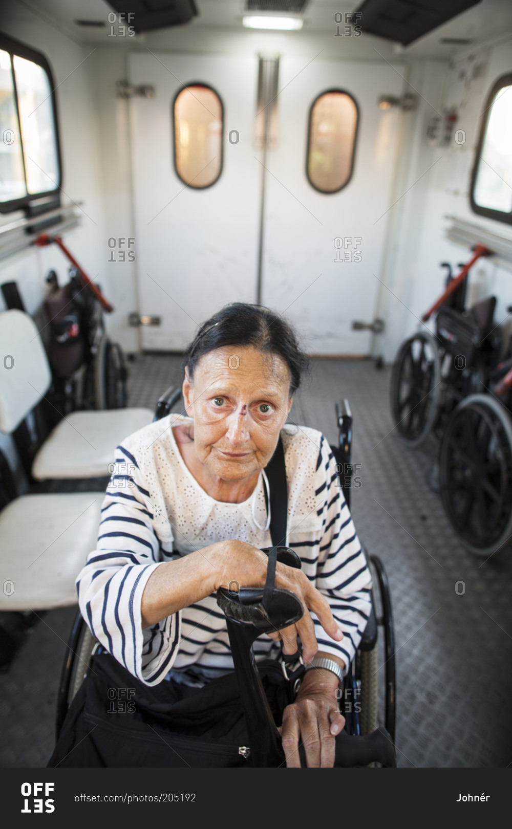 Portrait of a senior woman on wheelchair