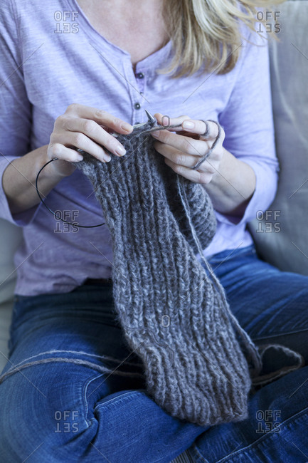 girl knits sock knitting needles (1046813)