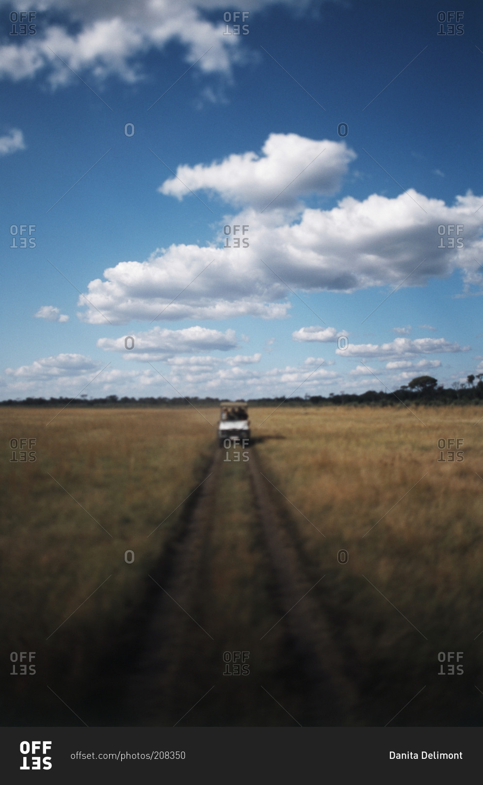 Safari truck near Linkwasha Airstrip in Zimbabwe