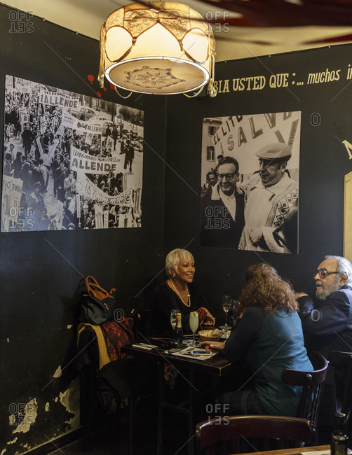 Santiago, Chile - September 23, 2014: Diners in restaurant in Santiago, Chile