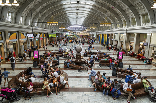 Stockholm, Sweden - July 30, 2014: People in Stockholm Central Station