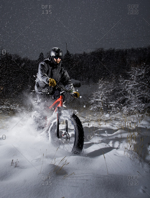 fat tire bike in deep snow