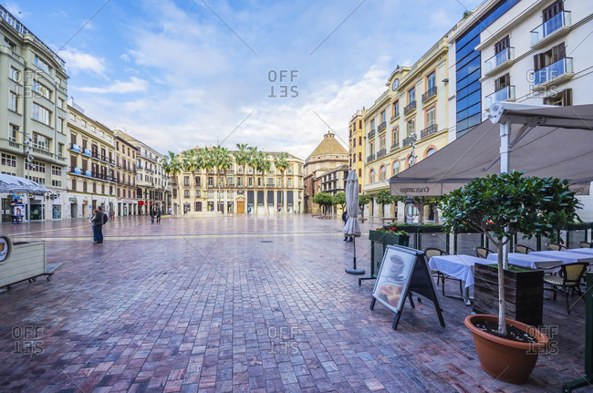 Malaga, Spain - February 21, 2015: Plaza de la Constitucion, Malaga