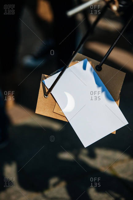 Projection of sun being eclipsed by the moon using a pinhole viewer