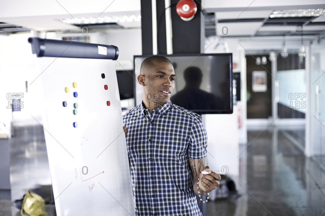 Man giving a presentation in an office
