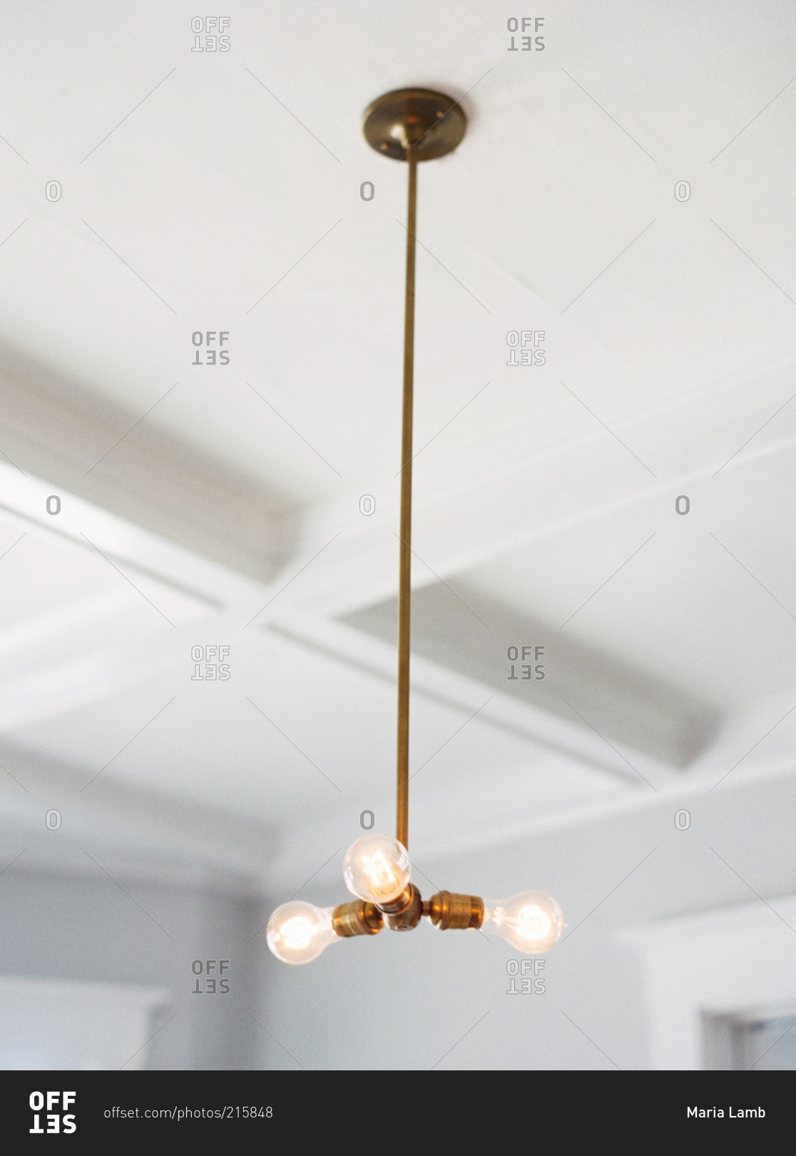 Light fixture hanging from a ceiling stock photo OFFSET