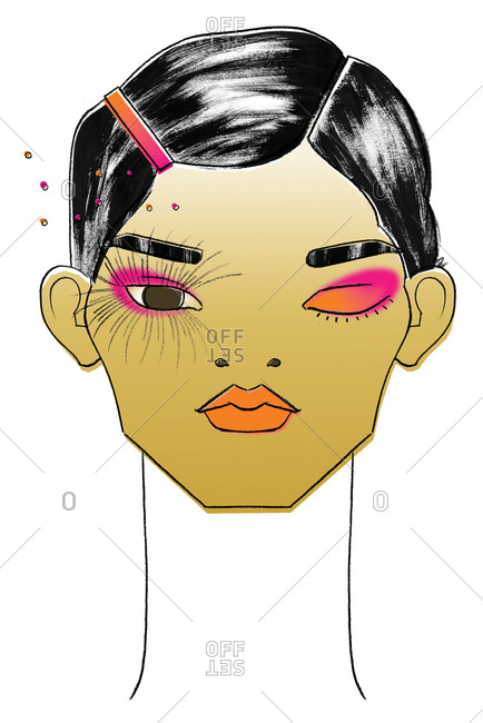 Woman's face with eye shadow