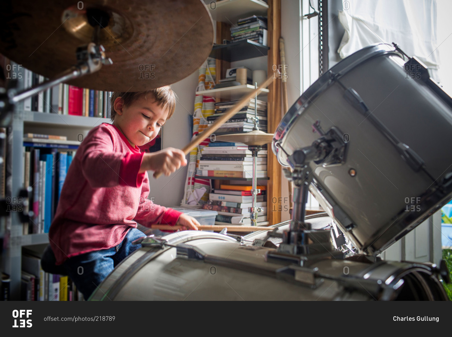 Boy Playing Drums In Home Stock Photo OFFSET   Offset 218789 